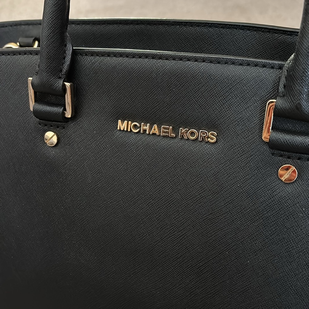 Michael Kors Black and Gold Satchel Bag - Picture 14 of 14